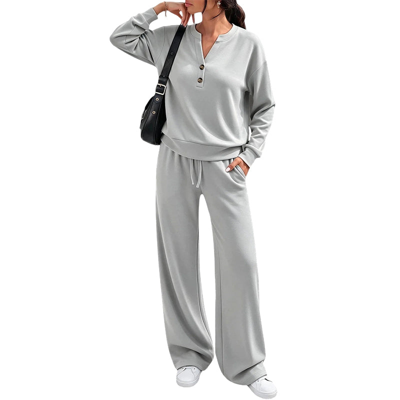 ⏰ Seasonal changeover sale: 50% off – quality at half the price! ✨Women's Effortless Top & Wide-leg Pants Set