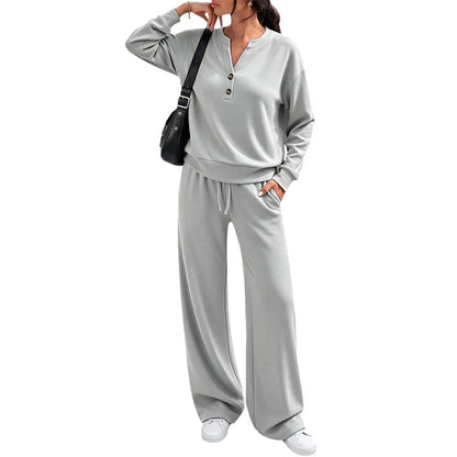 ⏰ Seasonal changeover sale: 50% off – quality at half the price! ✨Women's Effortless Top & Wide-leg Pants Set