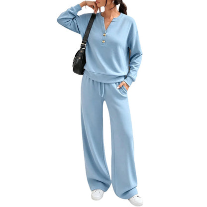 ⏰ Seasonal changeover sale: 50% off – quality at half the price! ✨Women's Effortless Top & Wide-leg Pants Set