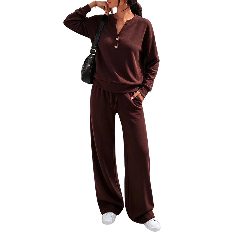 ⏰ Seasonal changeover sale: 50% off – quality at half the price! ✨Women's Effortless Top & Wide-leg Pants Set