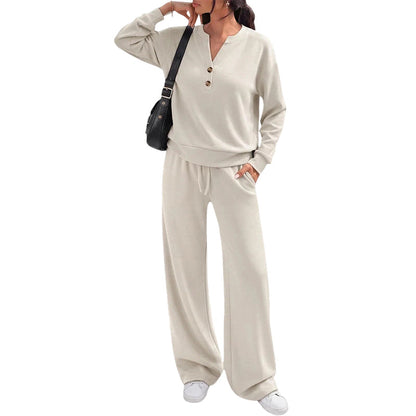 ⏰ Seasonal changeover sale: 50% off – quality at half the price! ✨Women's Effortless Top & Wide-leg Pants Set