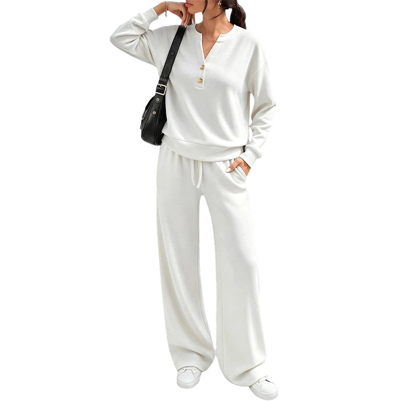 ⏰ Seasonal changeover sale: 50% off – quality at half the price! ✨Women's Effortless Top & Wide-leg Pants Set