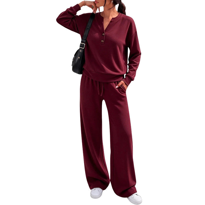 ⏰ Seasonal changeover sale: 50% off – quality at half the price! ✨Women's Effortless Top & Wide-leg Pants Set