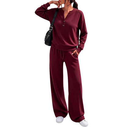 ⏰ Seasonal changeover sale: 50% off – quality at half the price! ✨Women's Effortless Top & Wide-leg Pants Set
