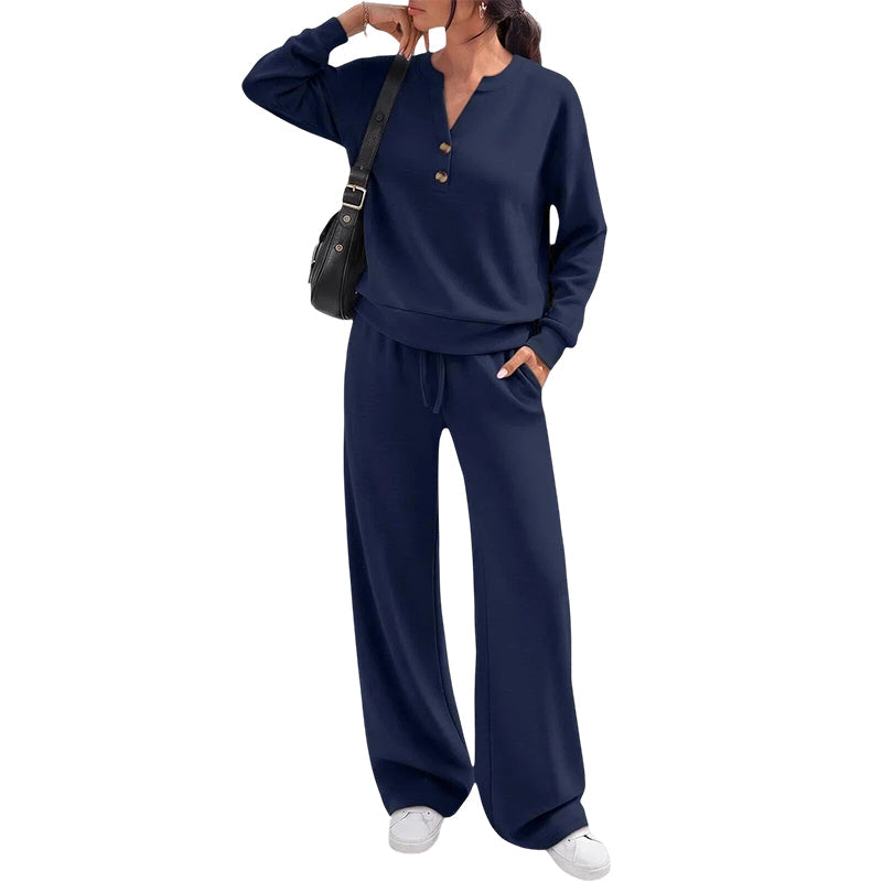 ⏰ Seasonal changeover sale: 50% off – quality at half the price! ✨Women's Effortless Top & Wide-leg Pants Set