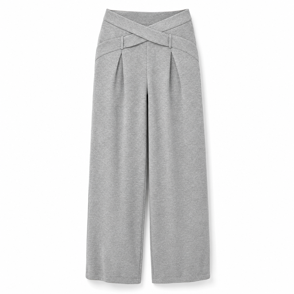 ⏰ Last Day of the Sale – 50% OFF ✨Casual Sporty Autumn Winter Long Sleeve T-Shirt and Loose Cross Waist Wide Leg Pants Two Piece Set