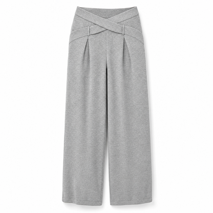 ⏰ Last Day of the Sale – 50% OFF ✨Casual Sporty Autumn Winter Long Sleeve T-Shirt and Loose Cross Waist Wide Leg Pants Two Piece Set