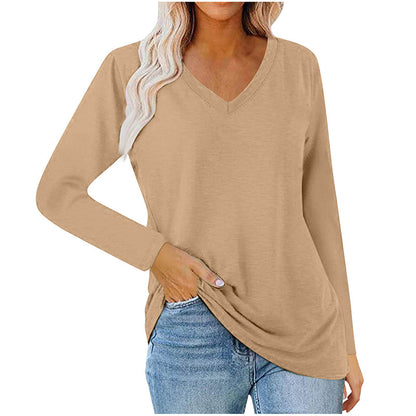 Women's Casual V-Neck Long Sleeve Top