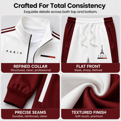 Men's Colorblock Zip-Up Jacket & Drawstring Pants Set