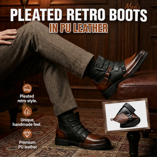 Men's Two-Tone Zipper Ankle Boots