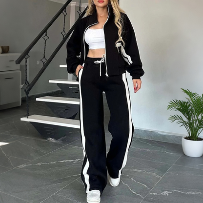 ⏰ Seasonal changeover sale: 50% off – quality at half the price! ✨Women's Stripe Sporty 2-Piece Set