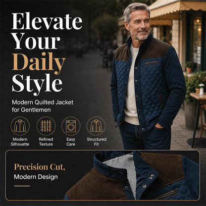 Men's Casual Stand Collar Warm Quilted Jacket