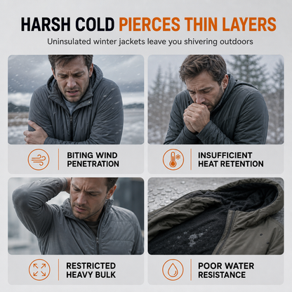 ⏰ Seasonal changeover sale: 50% off – quality at half the price! ✨Men's Winter Fleece Lined Coat with Detachable Hood