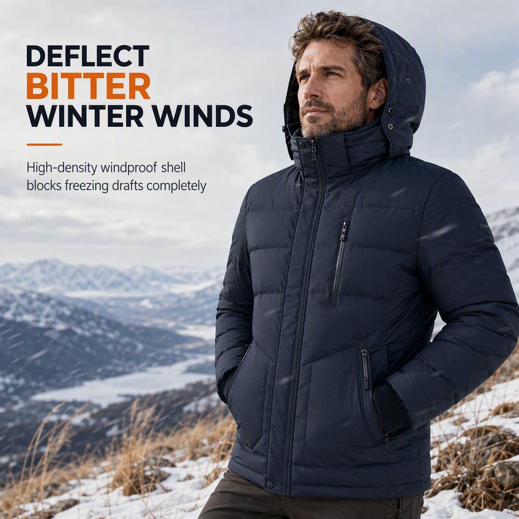 ⏰ Seasonal changeover sale: 50% off – quality at half the price! ✨Men's Winter Fleece Lined Coat with Detachable Hood