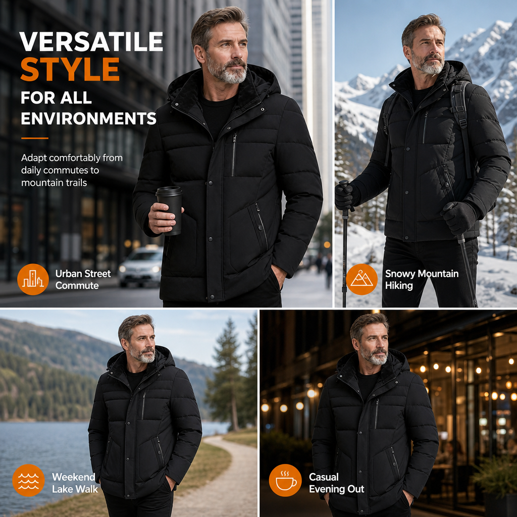 ⏰ Seasonal changeover sale: 50% off – quality at half the price! ✨Men's Winter Fleece Lined Coat with Detachable Hood
