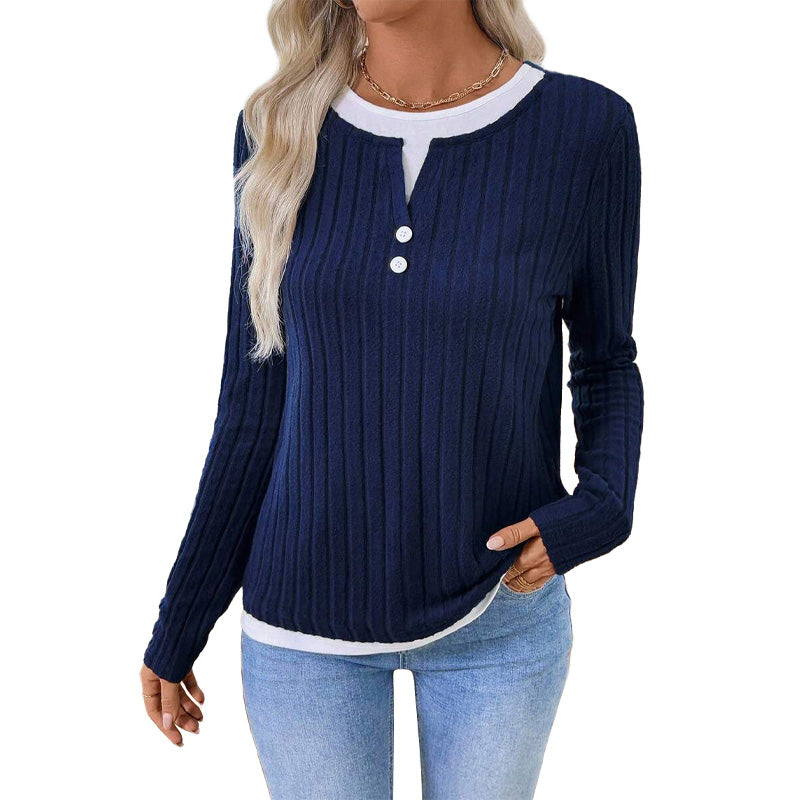 Rating 4.9/⭐⭐⭐⭐⭐ Women's Warm Soft Long Sleeve Knit T-Shirt