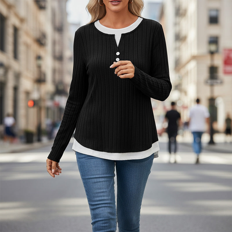 Rating 4.9/⭐⭐⭐⭐⭐ Women's Warm Soft Long Sleeve Knit T-Shirt