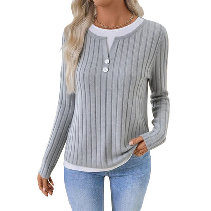 Rating 4.9/⭐⭐⭐⭐⭐ Women's Warm Soft Long Sleeve Knit T-Shirt