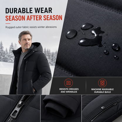 ❄️ Men's Mid-Length Winter Padded Thickened Business Casual Cotton Coat for Middle-Aged Men