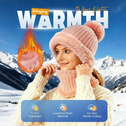 🧣 Women's Winter One-Piece Knitted Beanie Scarf Mask