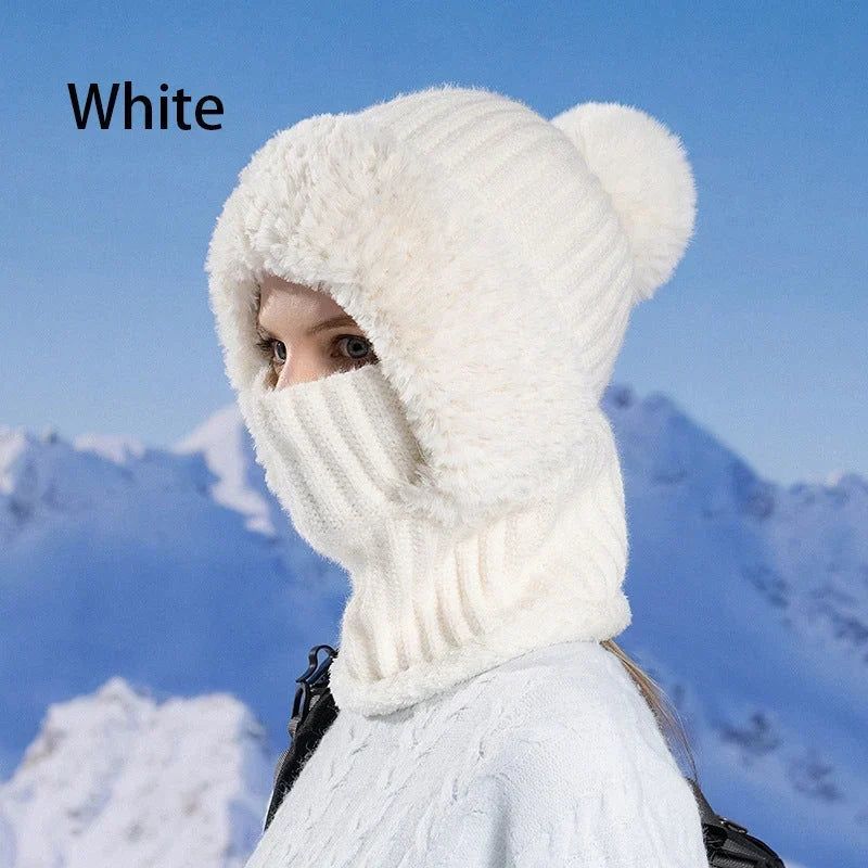 🧣 Women's Winter One-Piece Knitted Beanie Scarf Mask