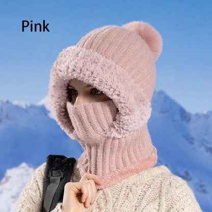 🧣 Women's Winter One-Piece Knitted Beanie Scarf Mask