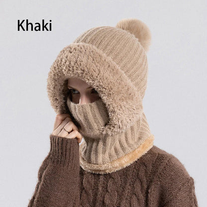 🧣 Women's Winter One-Piece Knitted Beanie Scarf Mask