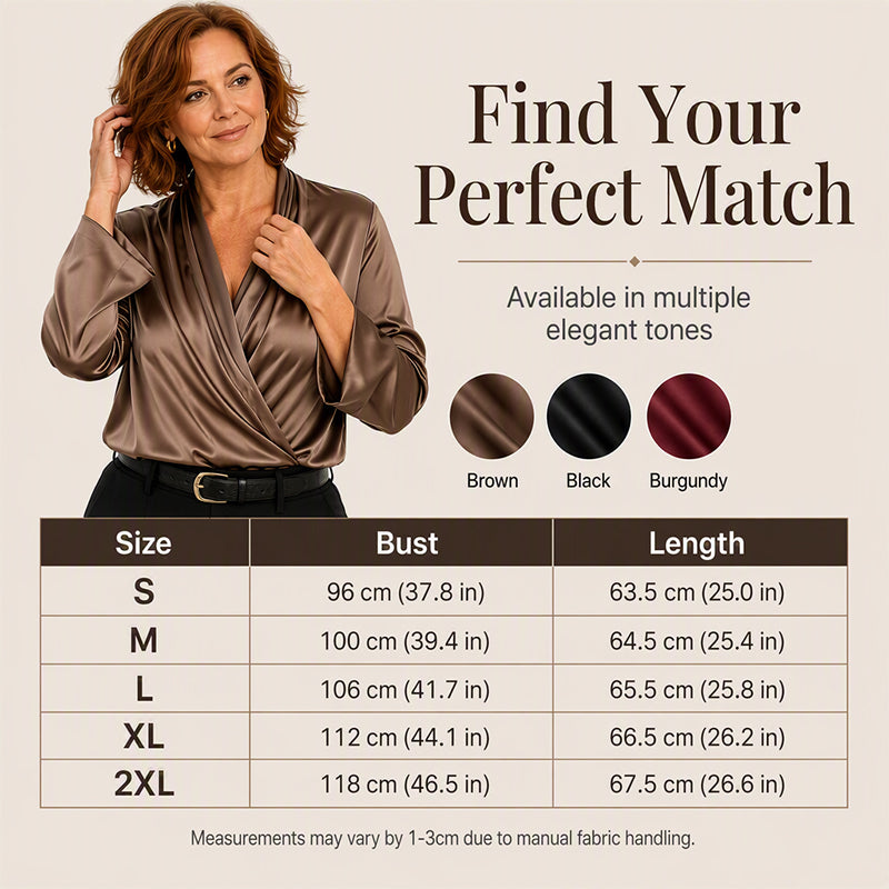 🎉The Lowest Price But The Best Quality!🔥Get Your Now!Women's Elegant Silky V-Neck Drape Top