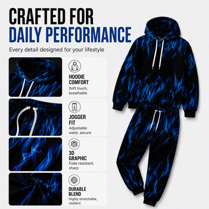 ⏰ Last Day of the Sale – 50% OFF ✨Men's Printed Hoodie & Sweatpants Set