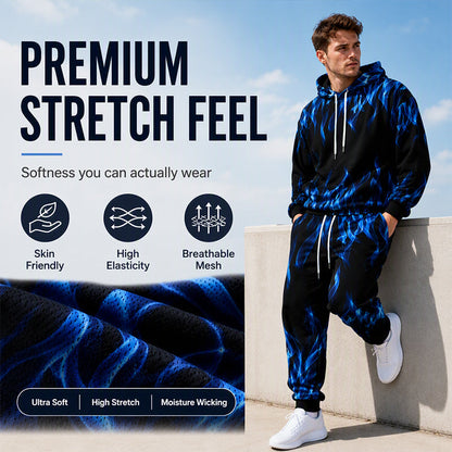 ⏰ Last Day of the Sale – 50% OFF ✨Men's Printed Hoodie & Sweatpants Set