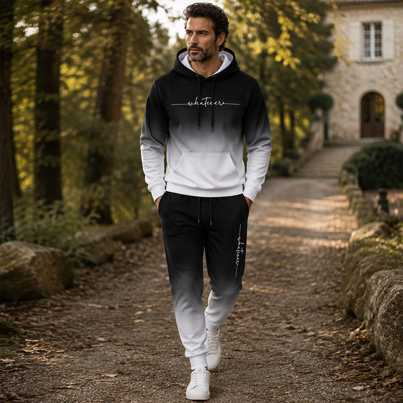 ⏰ Last Day of the Sale – 50% OFF ✨Men's Printed Hoodie & Sweatpants Set