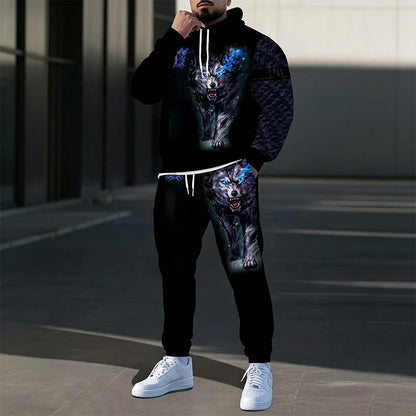 ⏰ Last Day of the Sale – 50% OFF ✨Men's Printed Hoodie & Sweatpants Set
