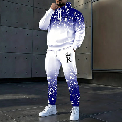⏰ Last Day of the Sale – 50% OFF ✨Men's Printed Hoodie & Sweatpants Set
