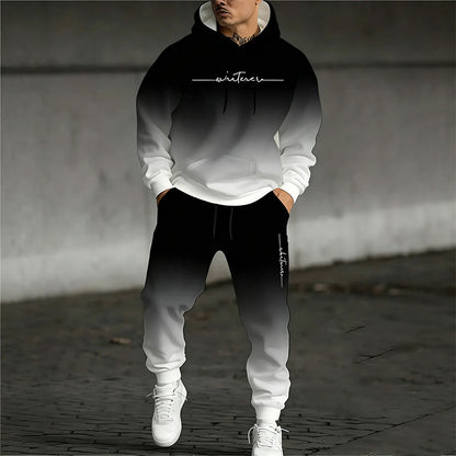 ⏰ Last Day of the Sale – 50% OFF ✨Men's Printed Hoodie & Sweatpants Set
