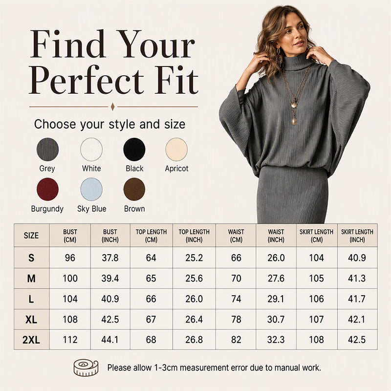 ⏰ Seasonal changeover sale: 50% off – quality at half the price! ✨Women's Batwing Sleeve Top & Maxi Skirt Set