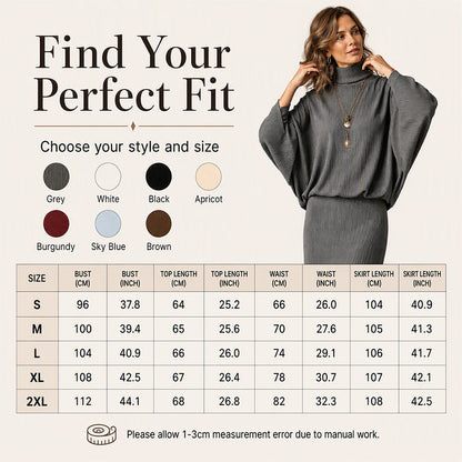 ⏰ Seasonal changeover sale: 50% off – quality at half the price! ✨Women's Batwing Sleeve Top & Maxi Skirt Set