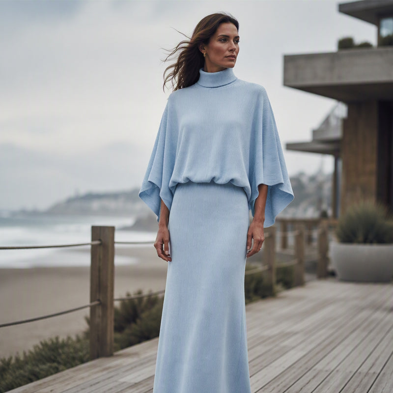 ⏰ Seasonal changeover sale: 50% off – quality at half the price! ✨Women's Batwing Sleeve Top & Maxi Skirt Set