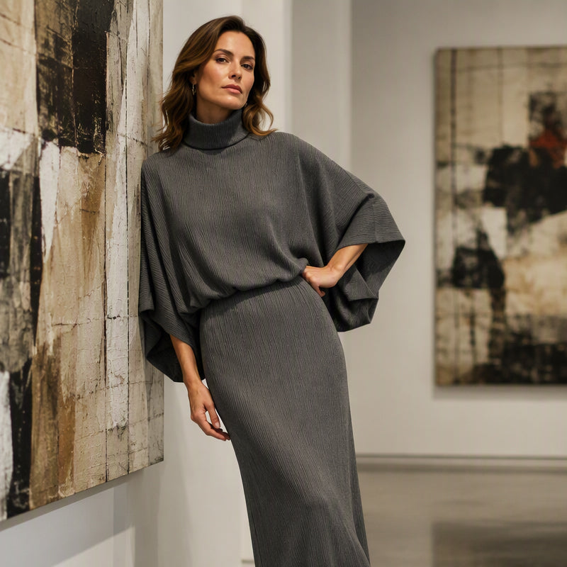 ⏰ Seasonal changeover sale: 50% off – quality at half the price! ✨Women's Batwing Sleeve Top & Maxi Skirt Set