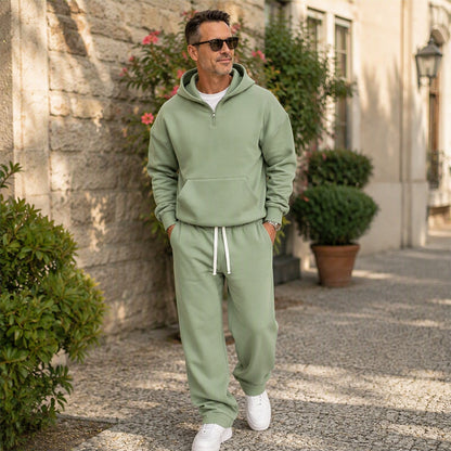 ⏰ Last Day of the Sale – 50% OFF ✨Men's Casual Half-Zip Hoodie & Wide-Leg Pants Set