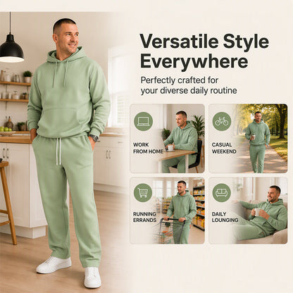 ⏰ Last Day of the Sale – 50% OFF ✨Men's Casual Half-Zip Hoodie & Wide-Leg Pants Set