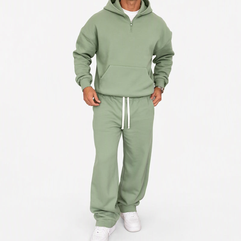 ⏰ Last Day of the Sale – 50% OFF ✨Men's Casual Half-Zip Hoodie & Wide-Leg Pants Set