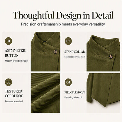⏰ Last Day of the Sale – 50% OFF ✨Women's Casual Corduroy Asymmetric Jacket