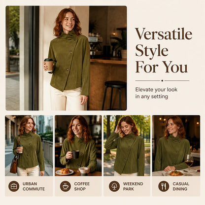 ⏰ Last Day of the Sale – 50% OFF ✨Women's Casual Corduroy Asymmetric Jacket