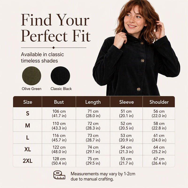 ⏰ Last Day of the Sale – 50% OFF ✨Women's Casual Corduroy Asymmetric Jacket