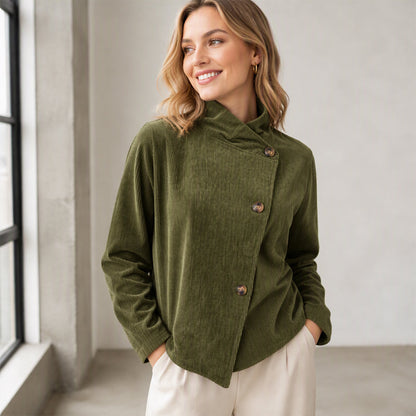 ⏰ Last Day of the Sale – 50% OFF ✨Women's Casual Corduroy Asymmetric Jacket