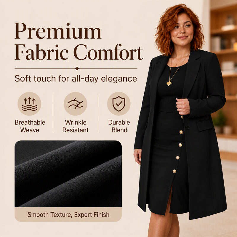 Women's Elegant Long Blazer & Sleeveless Dress Set