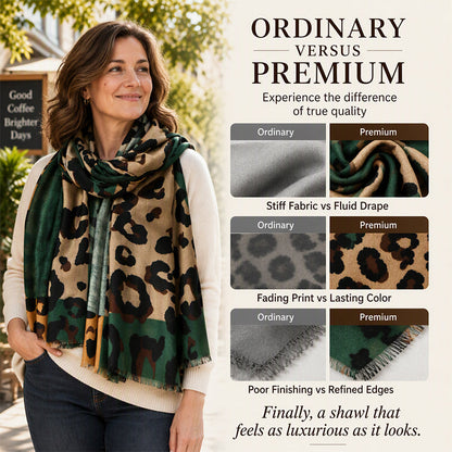 ✨Limited stock available, don’t miss out!🎉Versatile Lightweight Leopard Print Shawl Scarf