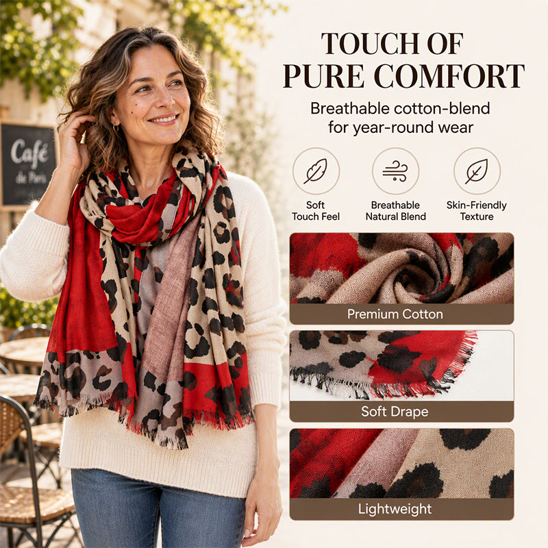 ✨Limited stock available, don’t miss out!🎉Versatile Lightweight Leopard Print Shawl Scarf