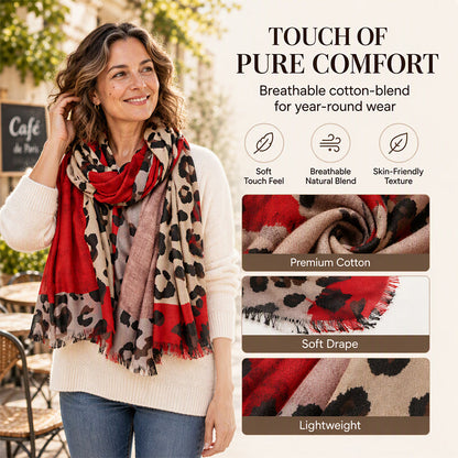 ✨Limited stock available, don’t miss out!🎉Versatile Lightweight Leopard Print Shawl Scarf