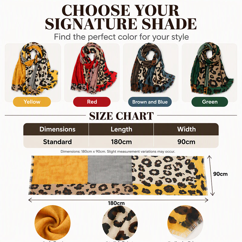 ✨Limited stock available, don’t miss out!🎉Versatile Lightweight Leopard Print Shawl Scarf